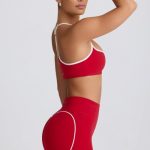 Soft Active Sweetheart-Neck Sports Bra in Hot Red - Image 3
