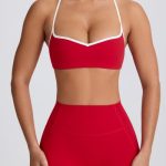 Soft Active Sweetheart-Neck Sports Bra in Hot Red - Image 4
