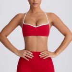 Soft Active Sweetheart-Neck Sports Bra in Hot Red - Image 6