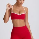 Soft Active Sweetheart-Neck Sports Bra in Hot Red - Image 7