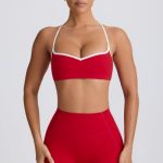 Soft Active Sweetheart-Neck Sports Bra in Hot Red - Image 8