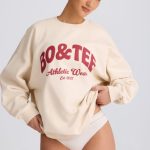 Oversized Crew-Neck Sweatshirt in Ecru - Image 7