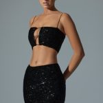Embellished Mid-Rise Mini Skirt in Black - Image 5