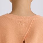 Crew-Neck Open-Back Cropped Sweatshirt in Peach - Image 4