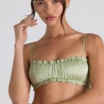Ruffle-Trim Smocked Crop Top in Spring Green - Image 4