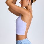 One-Shoulder Lace-Up Top in Soft Lilac - Image 5
