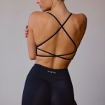 Cross-Back Sports Bra in Black