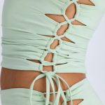 Ruched Cut-Out Top in Green - Image 5