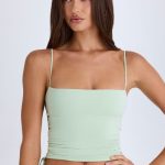Ruched Cut-Out Top in Green - Image 7