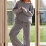 Mid-Rise Wide-Leg Joggers in Soft Blue - Image 2