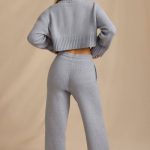 Mid-Rise Wide-Leg Joggers in Soft Blue - Image 3