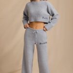 Mid-Rise Wide-Leg Joggers in Soft Blue - Image 7
