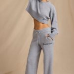 Mid-Rise Wide-Leg Joggers in Soft Blue - Image 8