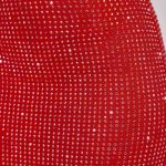 Embellished Mid Rise Maxi Skirt in Fire Red - Image 4