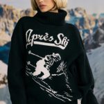 Oversized Chunky-Knit Turtleneck Jumper in Black