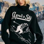 Oversized Chunky-Knit Turtleneck Jumper in Black - Image 9
