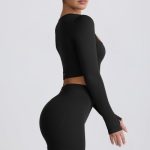 Super Sculpt Seamless High-Waist Mini Shorts in Black - Image 4