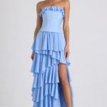 Tiered Corset Gown in Sky Blue