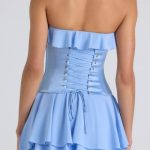 Tiered Corset Gown in Sky Blue - Image 4
