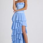 Tiered Corset Gown in Sky Blue - Image 6