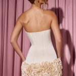 Ruffled Corset Mini Dress in Ivory - Image 2