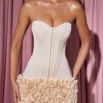 Ruffled Corset Mini Dress in Ivory - Image 4