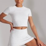 A-Line Mini Skort in Heather Grey - Image 5