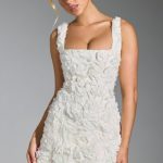 Floral-Appliqu?? Corset Mini Dress in White - Image 5