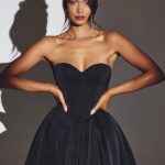 Corset Tulle Mini Dress in Jet Black - Image 6