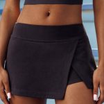 Side Split Mini Skort in Washed Black - Image 5