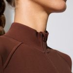 Long Sleeve Zip Up Jacket in Chocolate - Image 6