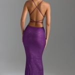 Embellished Cut-Out Maxi Dress in Grape - Image 3