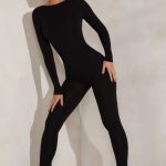 High Neck Open Back Jumpsuit in Black - Image 5