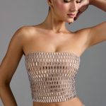 Embellished Bandeau Top in Almond - Image 8