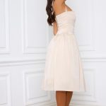 Halterneck Lace-Up Ruched Corset Midi Dress in Ivory - Image 3