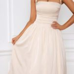 Halterneck Lace-Up Ruched Corset Midi Dress in Ivory - Image 4