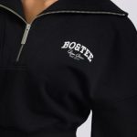 Quarter-Zip Cropped Sweatshirt in Black - Image 6