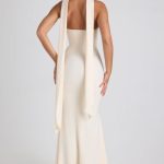 Scarf-Detail Strapless Gown in Ivory - Image 5