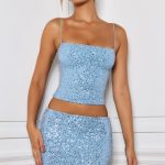 Embellished Mid-Rise Micro Mini Skirt in Light Blue - Image 6