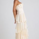 Tiered Corset Gown in Ivory - Image 3