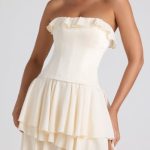 Tiered Corset Gown in Ivory - Image 4