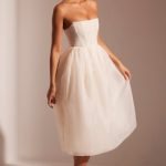 Embellished Corset Tulle Skirt Midi Dress in Ivory - Image 3