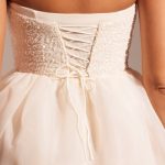 Embellished Corset Tulle Skirt Midi Dress in Ivory - Image 5