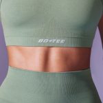 High Neck Open Back Define Luxe Sports Bra in Sage - Image 4
