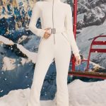 Fleece-Lined Belted Ski Suit in Ice White - Image 9
