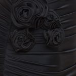 Slinky Jersey Rose Detail Mid-Rise Maxi Skirt in Black - Image 4