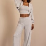 Brushed Jersey Hooded Cropped Shrug in Fog Grey - Image 10