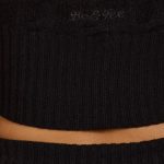Cable-Knit Halterneck Crop Top in Black - Image 5