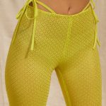 Tall Embellished Mesh Trousers in Lime - Image 4
