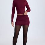 Modal High-Neck Open-Back Top in Wine Red - Image 7